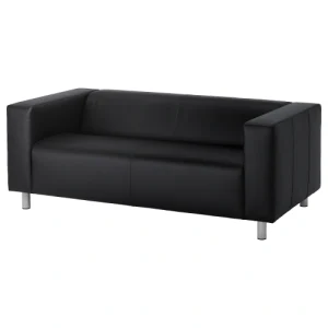 Simple black leather IKEA couch
